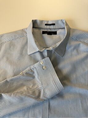 Slim Fit Blue Patterned Men's Dress Shirt by Marc Anthony